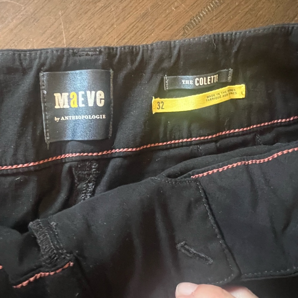 Anthropology Maeve Black Crop Wide Leg Pant - The Colette